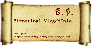Birnstingl Virgínia névjegykártya
